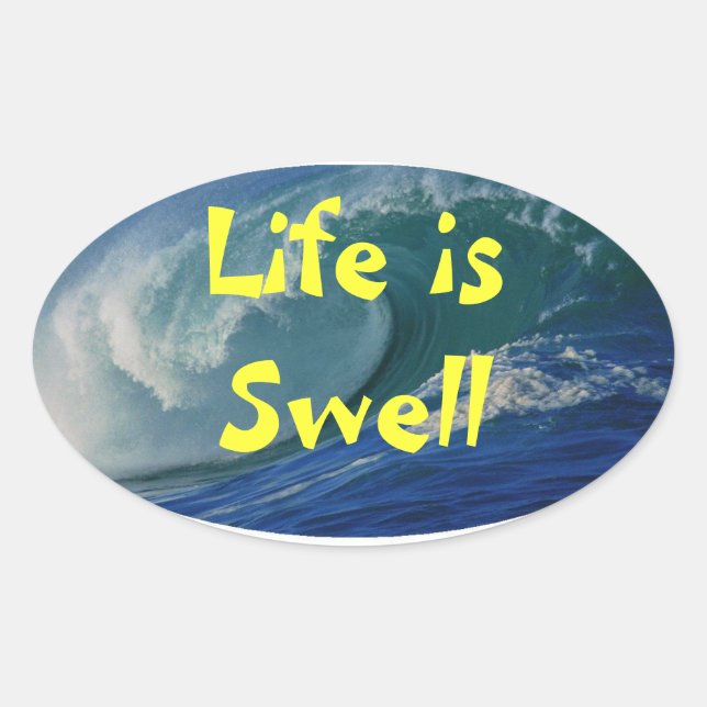 life is swell oval sticker (Front)