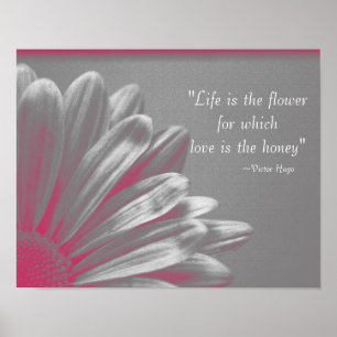 Life is the Flower - Pink Daisy Poster