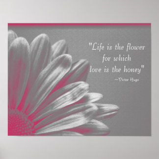 Life is the Flower - Pink Daisy Poster