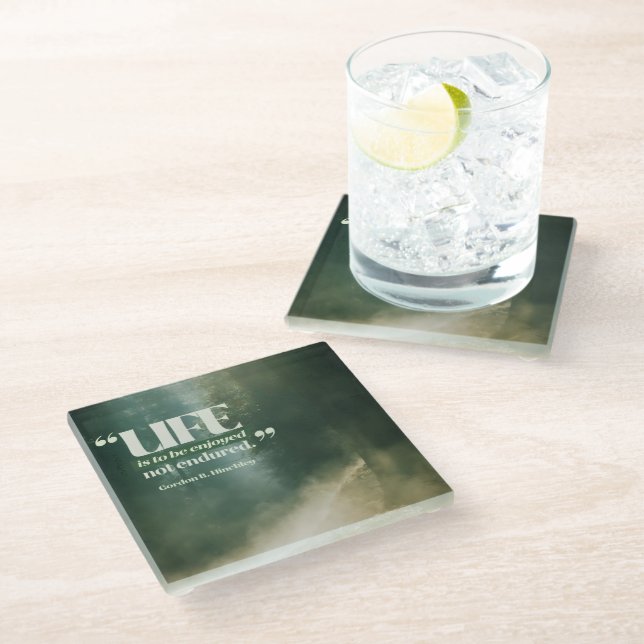 Life Is To Be Enjoyed Glass Coaster (Angled)