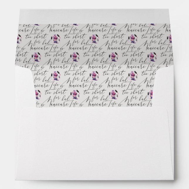 Life Is Too Short For A Bad Manicure Pattern Envelope (Back (Bottom))