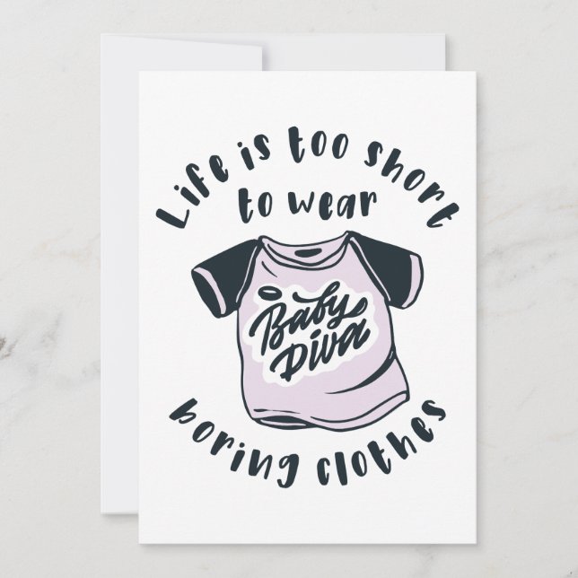 Life is too short to wear boring clothes invitation (Front)