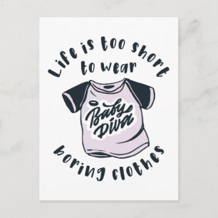 Life is too short to wear boring clothes postcard