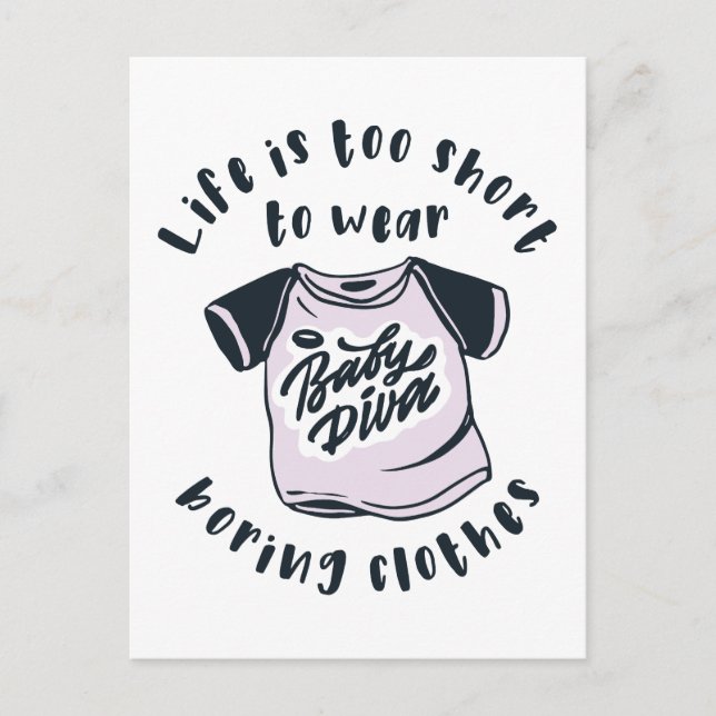 Life is too short to wear boring clothes postcard (Front)
