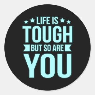 Life Is Tough Ptsd Stress Awareness Ribbon Support Classic Round Sticker