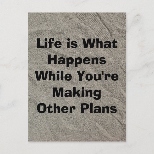 Life is What Happens-Footsteps in the Sand Postcard (Front)