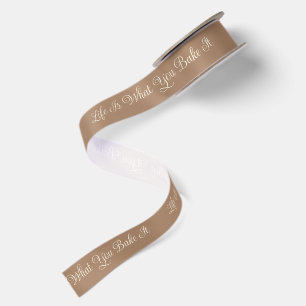 Life Is What You Bake It Warm Cinnamon Caramel Satin Ribbon