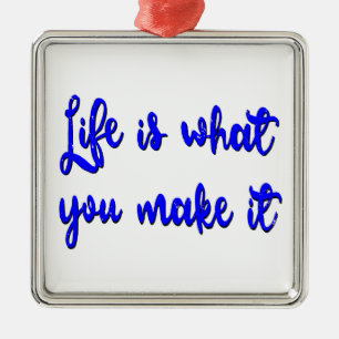 Life Is What You Make It Typography Metal Tree Decoration