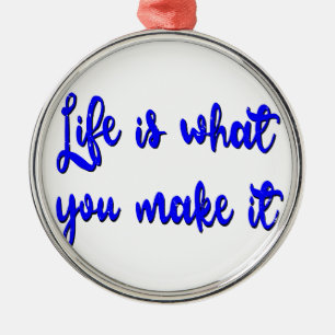 Life Is What You Make It Typography Metal Tree Decoration