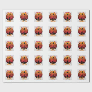 Life Is Witch Then You Fly Halloween Graveyard Bat Wrapping Paper