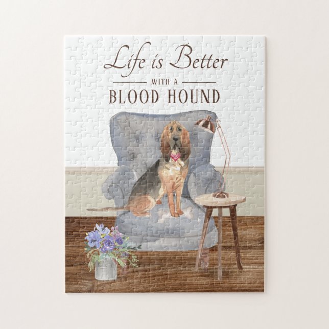 Life Is With A BloodHound Jigsaw Puzzle (Vertical)