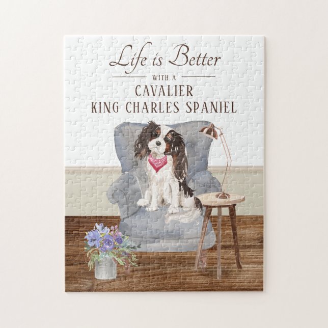 Life Is With A Cavalier King Charles Spaniel Jigsaw Puzzle (Vertical)