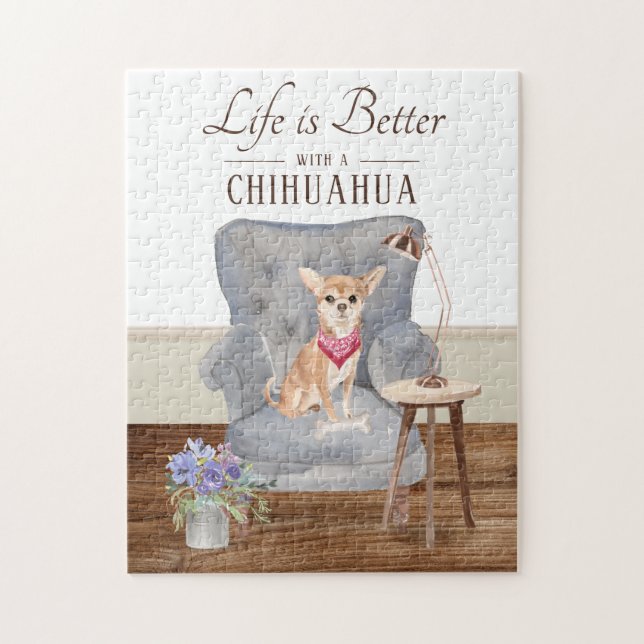 Life Is With A Chihuahua Jigsaw Puzzle (Vertical)