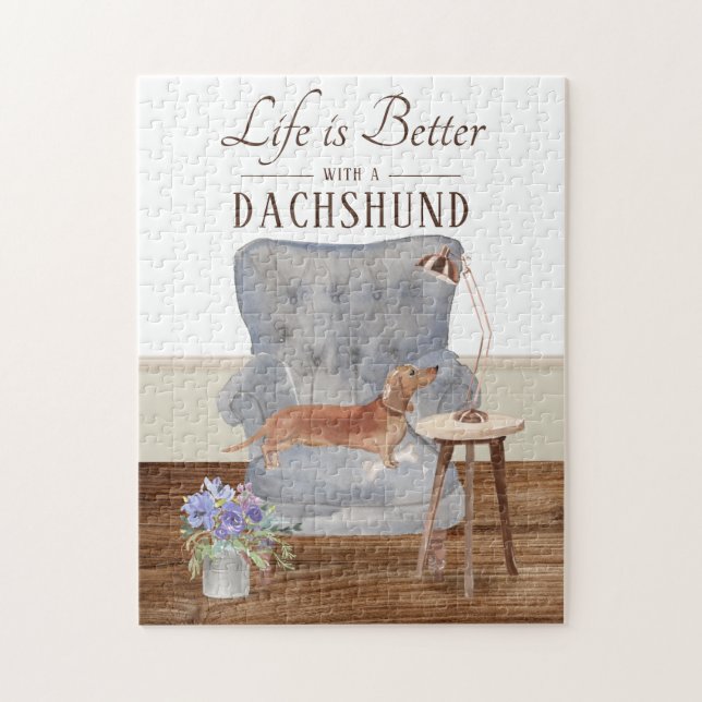 Life Is With A Dachshund Jigsaw Puzzle (Vertical)