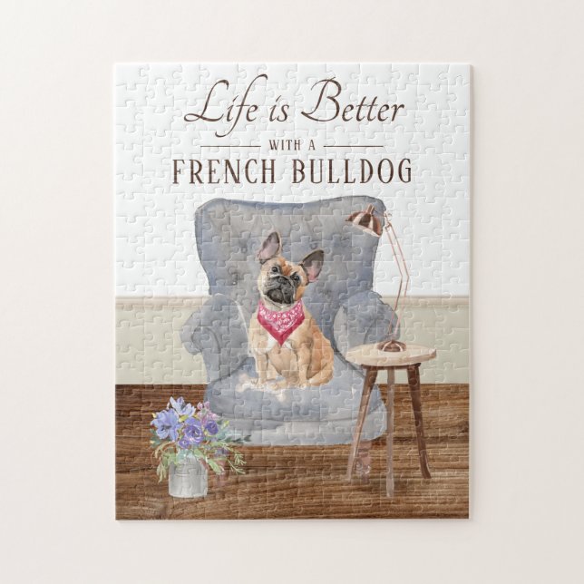 Life Is With A French Bulldog Jigsaw Puzzle (Vertical)