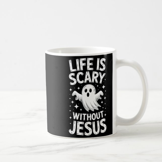 Life Is Y Without Jesus Shirt Christian Halloween  Coffee Mug (Right)