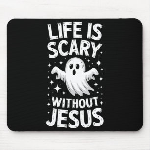 Life Is Y Without Jesus Shirt Christian Halloween Mouse Mat