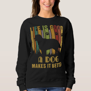 Life Isgood A Dog Makes It Better Vintage White La Sweatshirt