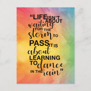 "Life isn't about" quote Postcard