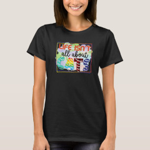 Life Isn't All About Cats Graphic Patchwork Cat T-Shirt