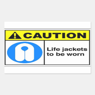 Life jackets rectangular sticker