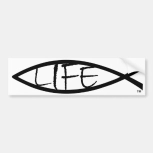 “Life” Jesus Fish – Bumper Sticker