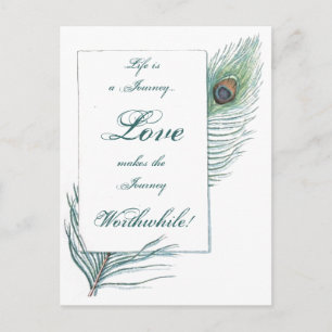 Life Journey Love Worthwhile Inspirational Peacock Postcard