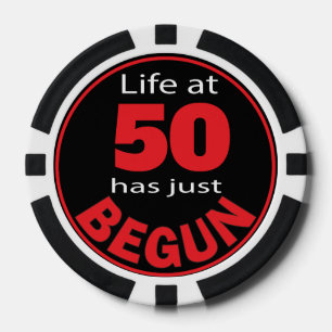 Life Just Begun at 50 - 00th Birthday Poker Chips