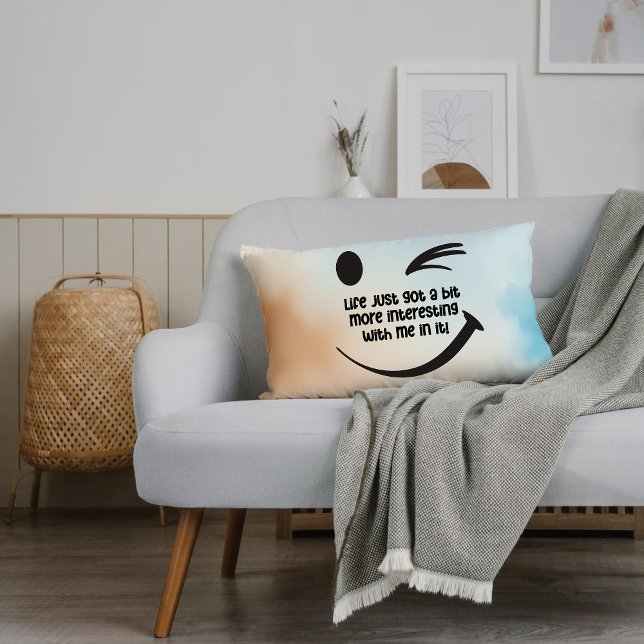 Life Just Got More Interesting Funny Quote |  Lumbar Cushion (Creator Uploaded)