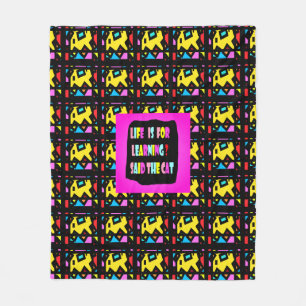 LIFE LEARNING YOGA TYPE MESSAGE FLEECE BLANKET