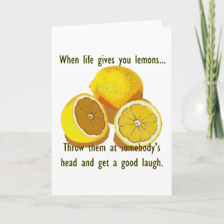 Life Lemons Dark Humour Funny Yellow Fruit Card