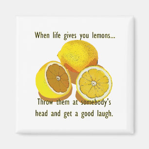 Life Lemons Dark Humour Funny Yellow Fruit Magnet
