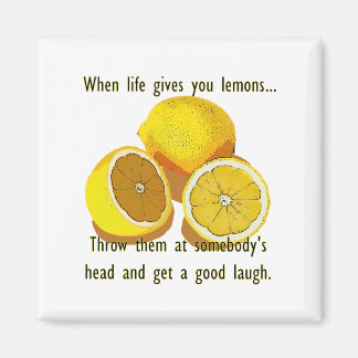 Life Lemons Dark Humour Funny Yellow Fruit Magnet