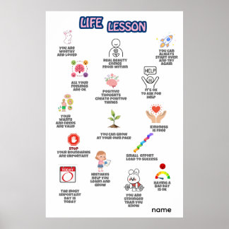 life Lesson Affirmations Wall Art
