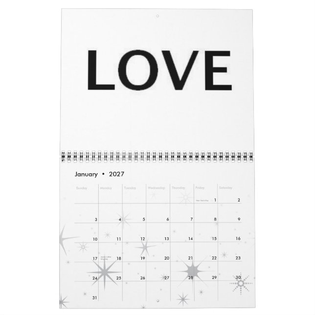 life lesson. calendar (Jan 2027)