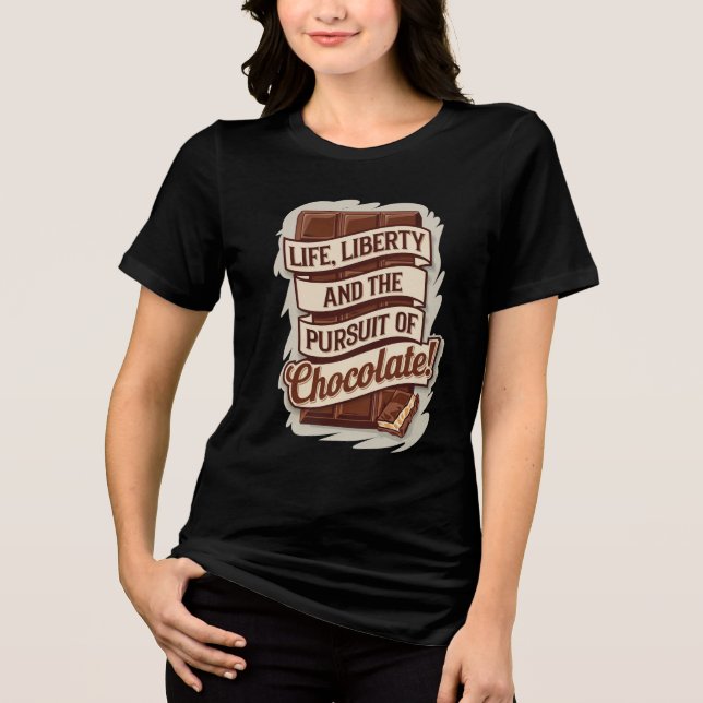 Life Liberty Chocolate Tri-Blend Shirt (Front)