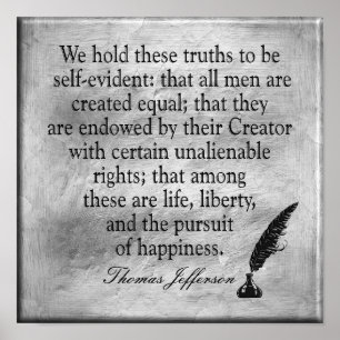 Life Liberty Happiness -- Jefferson quote - print
