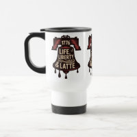 Life Liberty Latte Coffee Bell Vintage Design
