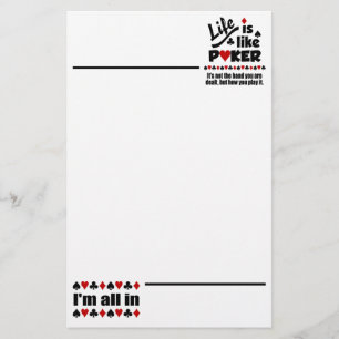 Life Like Poker stationary Stationery