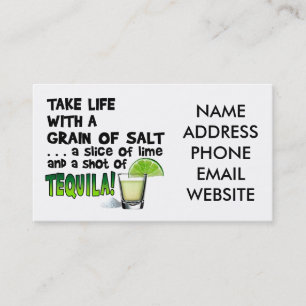 Life, Lime, Salt, TEQUILA! Cocktail Humour Business Card