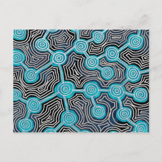 Life Lines Aboriginal style abstract pattern Postcard