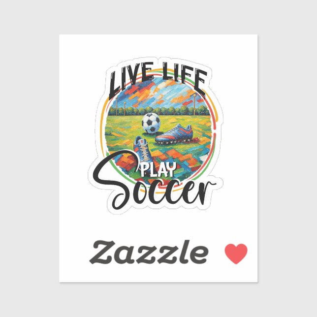 Life Live Play Soccer, Football Player Cool Modern (Sheet)