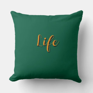 Life Logo Dk Green Cushion