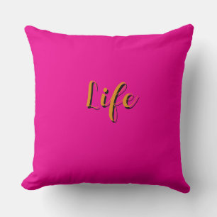 Life Logo Hot Pink Cushion