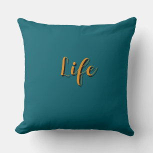 Life Logo Teal Cushion