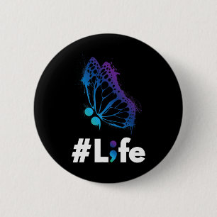 Life Love And Support Suicide Prevention Awareness 6 Cm Round Badge