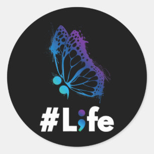 Life Love And Support Suicide Prevention Awareness Classic Round Sticker