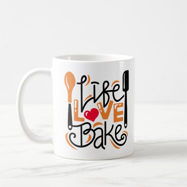 life love bake coffee mug (Left)