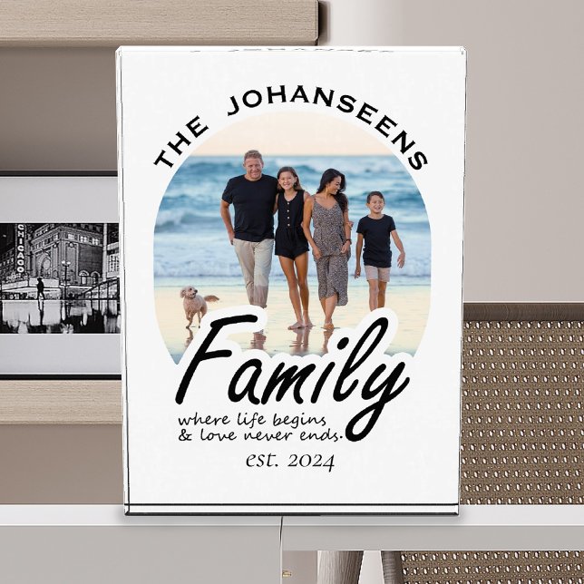 Life & Love Quote Family Photo & Script Name Gift  (Creator Uploaded)