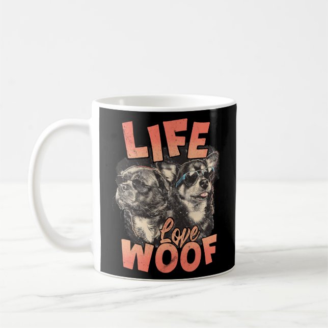 Life Love Woof Coffee Mug (Left)